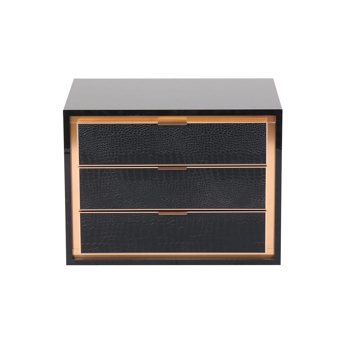 Adrina Night Table - Croco Black