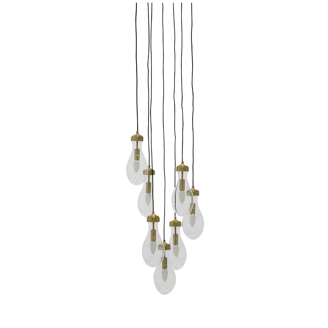 MTP PENDANTLAMP #D3171-7BR BRASS/GLASS